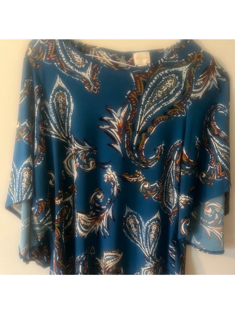 Chico’s Shirt Womens Size 0 (small) Pullover Teal Color Flowy Top